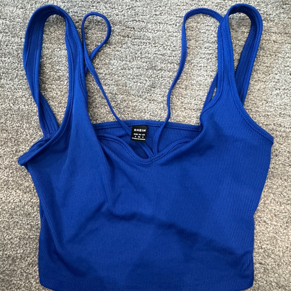 Women’s  Blue crop top with string detail